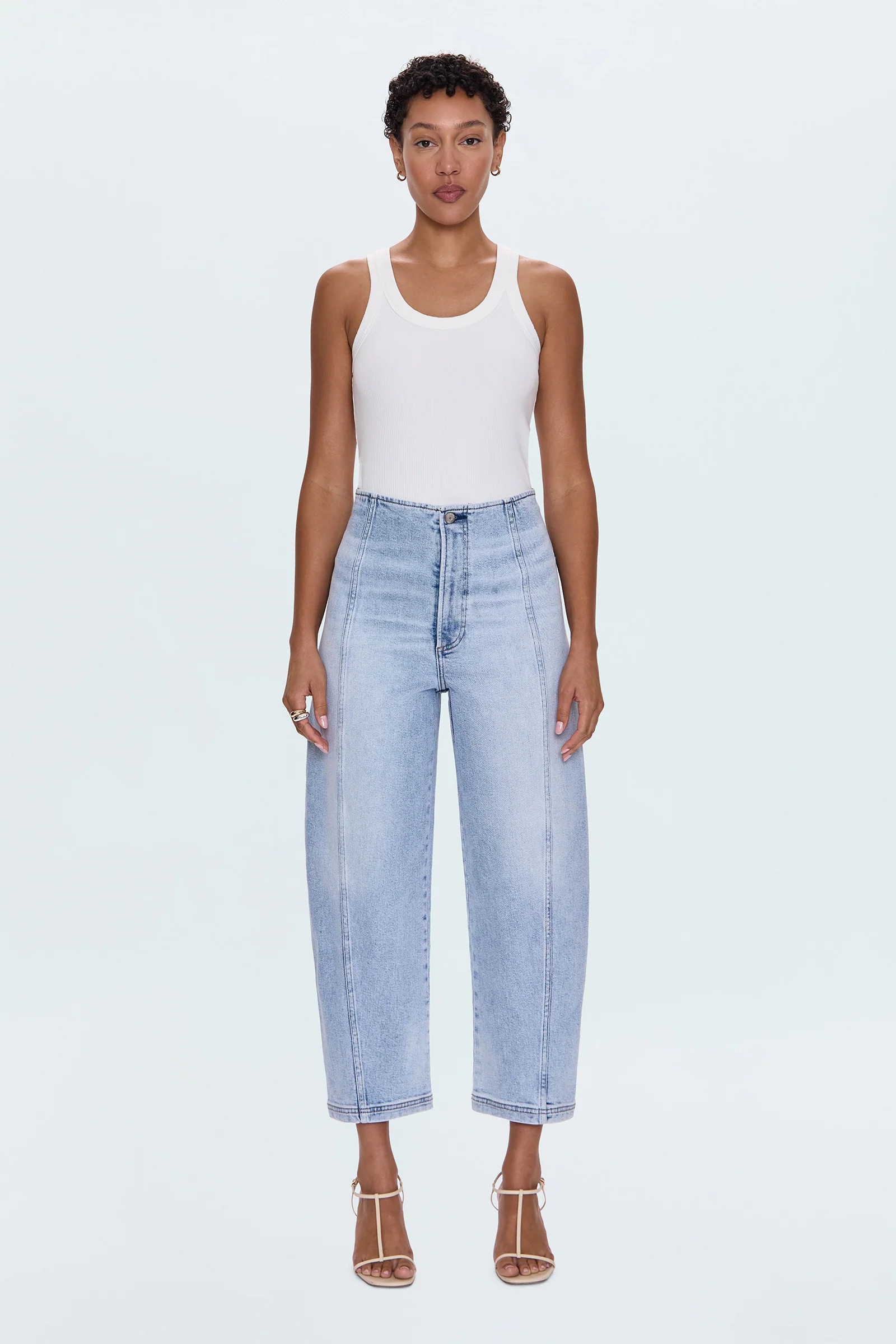 Blair High Rise Seamed Barrel Jean - Pristine | Pistola Denim