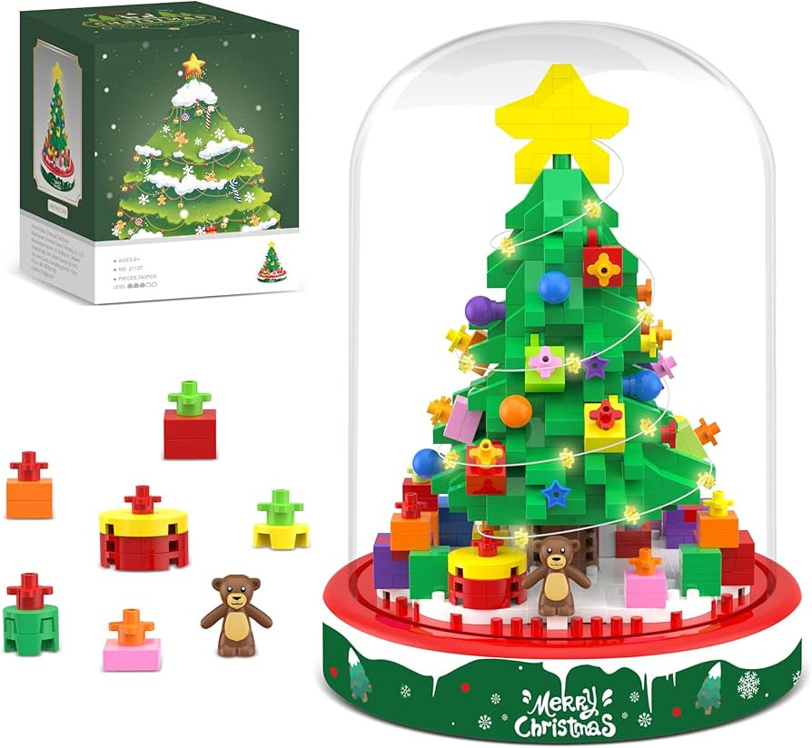 Christmas Tree Building Blocks Toy Building Sets, 542 Pcs Christmas Décor Building Kit with LED ... | Amazon (US)