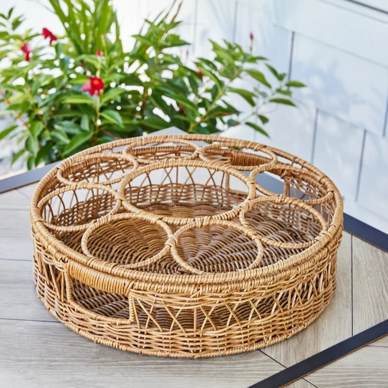 Better Homes & Gardens Rattan Large Beverage Tray | Walmart (US)