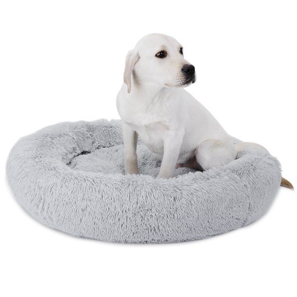 30" Calming Ultra Soft Shag Faux Fur Dog Bed Comfortable Donut Cuddler for Medium Small Dogs and ... | Walmart (US)