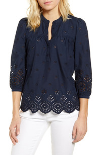 Click for more info about Rebecca Eyelet Popover Top