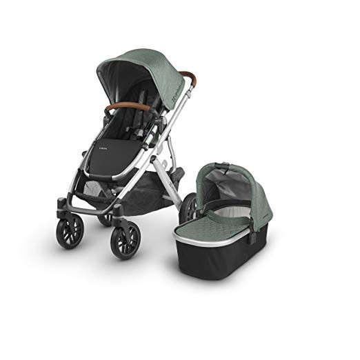 UPPAbaby VISTA Stroller, Green Melange/Silver/Leather, Emmett | Amazon (US)