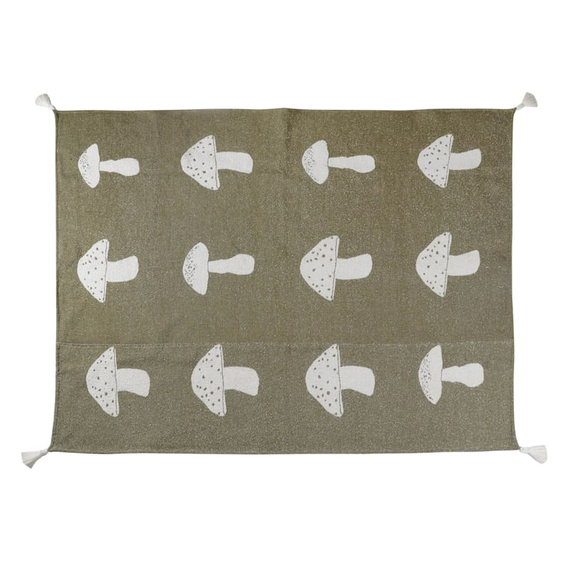 Mushrooms Woven Jacquard Cotton Throw Blanket, 50x60 | At Home