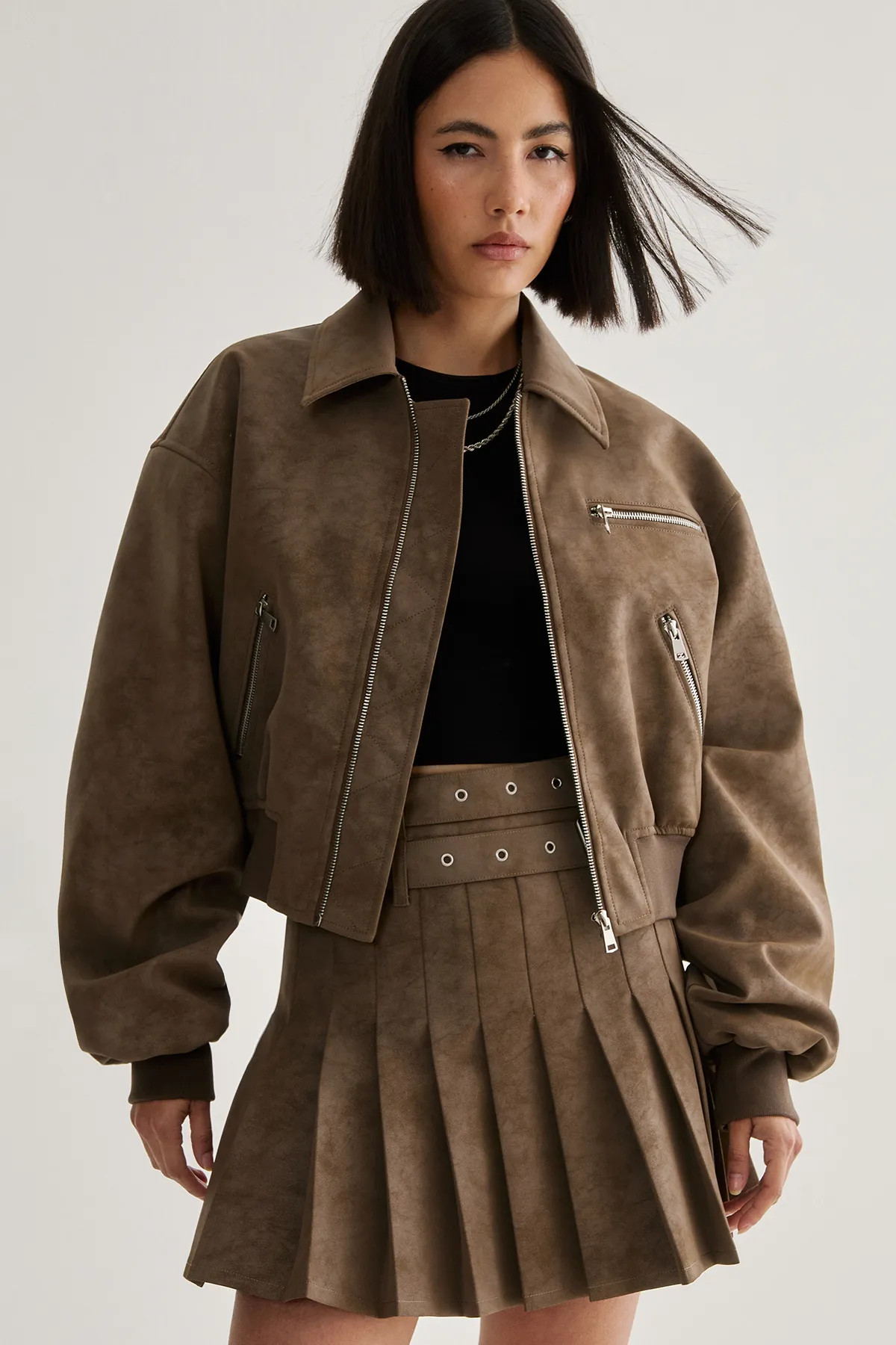 Jackets & Coats | Distressed Faux Leather Bomber Jacket | NastyGal | NastyGal UK