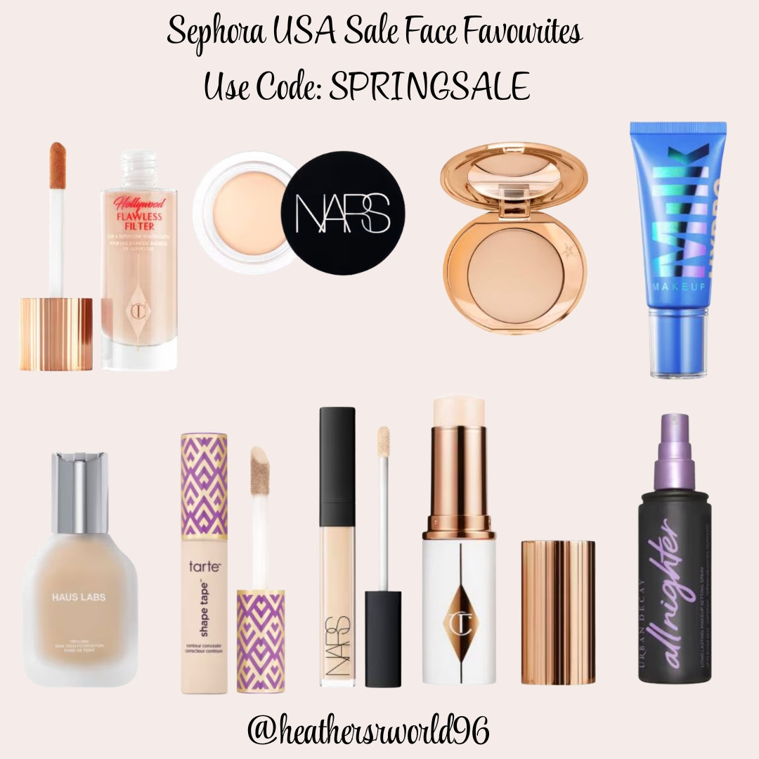 Sephora USA Sale My Face Favourites: Use Code SPRINGSALE 

#sephora #sephorausa #sale #beauty #beautysale #nars #milkmakeup #hauslabs #charlottetilbury #urbandecay #tarte #shapetape #flawlessfilter #foundation #concealer   

 #LTKspring #LTKbeauty #LTKsale