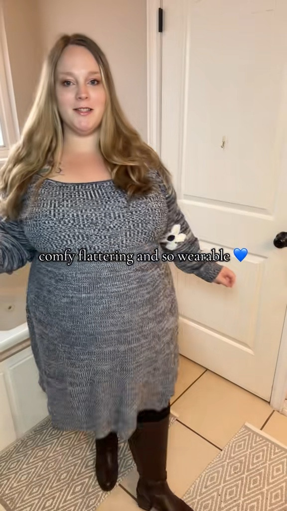 Felt so pretty and cozy in this today 🤎 The knit has such a soft stretch and the sleeves are adorable in person.
floral knit dress, winter outfits, plus size friendly dress, bump friendly outfits, cozy knit dress, soft stretch fabric, everyday outfits for winter, comfy dresses, flattering winter outfits, mom life outfits


#LTKSeasonal #LTKMidsize #LTKPlusSize