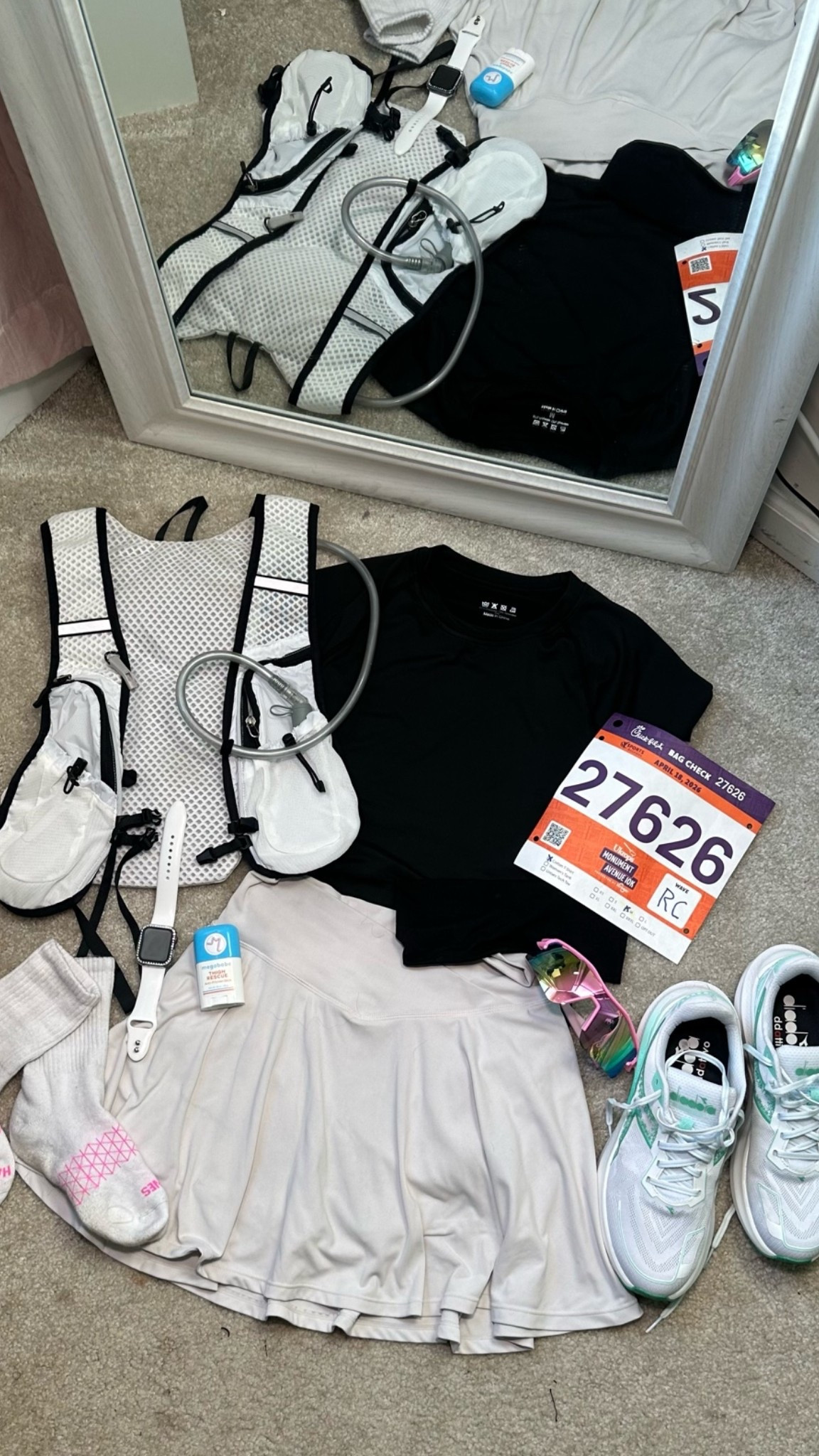 My first 10k race outfit! It’s so cutesy to run in a skirt!