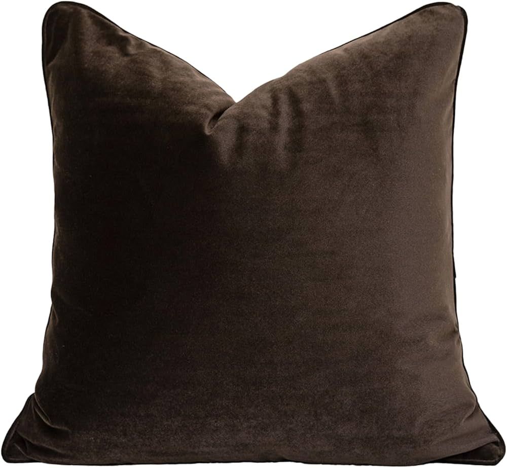 Out/Indoor 20x20 in Umber Brown Velvet Soft Chinese Decorative Throw Pillow Cover Luxury Accent T... | Amazon (US)