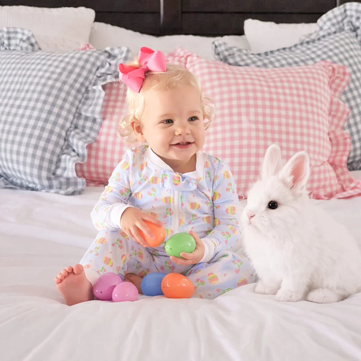 Hop Into Easter Pink Zip Sleeper | Classic Whimsy