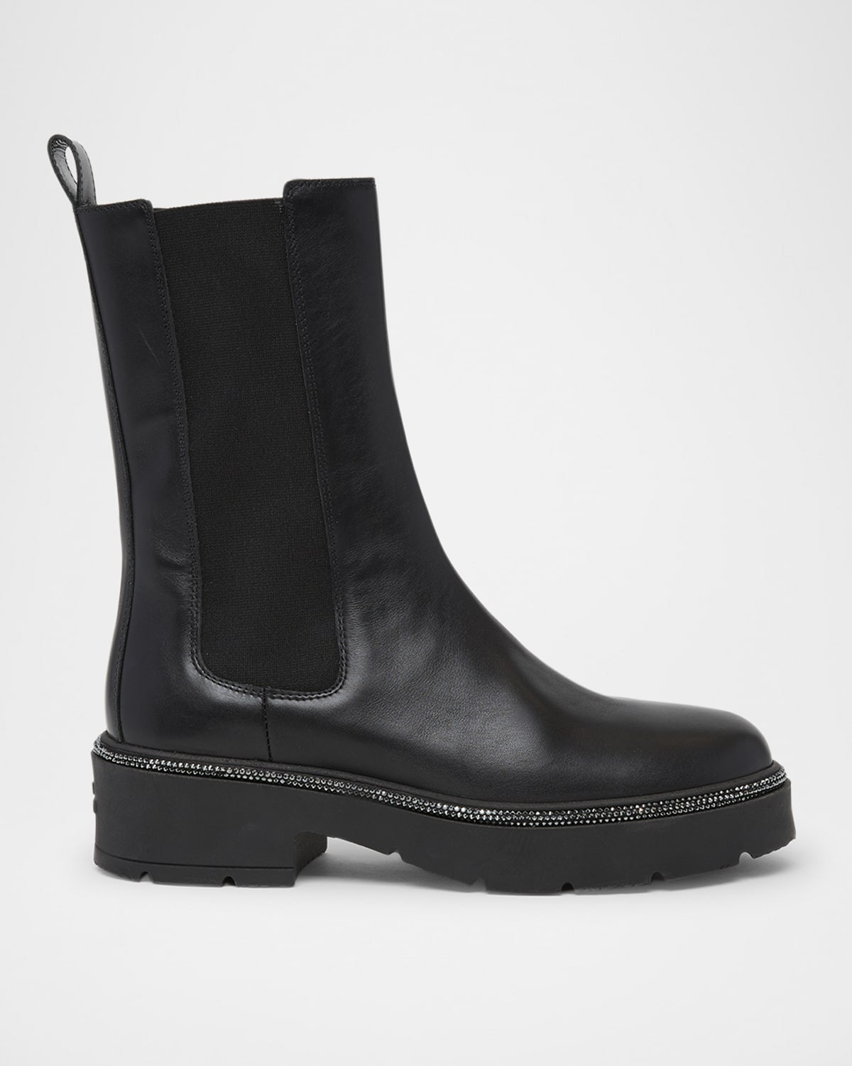 Leather Strass Combat Booties | Neiman Marcus