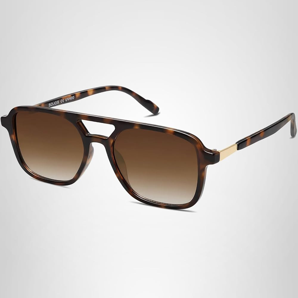 SOJOS Retro Aviator Sunglasses for Women Men,Trendy Rectangle Womens Mens Shades Sun Glasses SJ22... | Amazon (US)