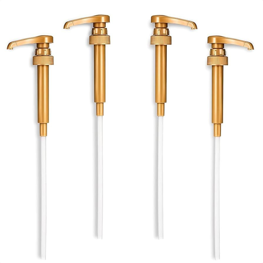 Coffee Syrup Pumps for Coffee Bar - 4Pcs Iced Coffee Creamer Pump for TORANI Syrup Bottles Gold C... | Amazon (US)