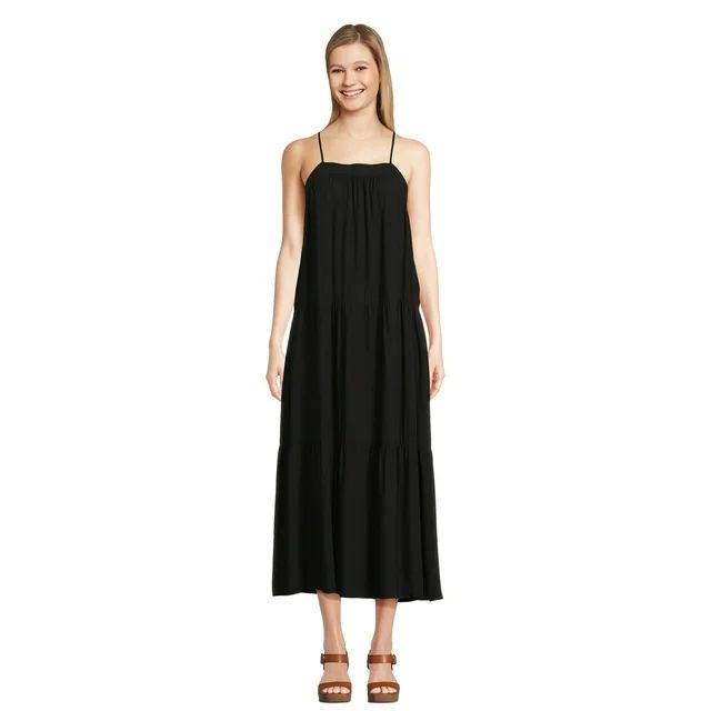 Time and Tru Women's Sleeveless Tiered Dress, Sizes XS-XXXL | Walmart (US)