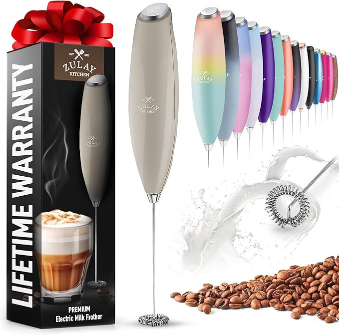 Zulay Powerful Milk Frother for Coffee with Upgraded Titanium Motor - Handheld Frother Electric W... | Amazon (US)