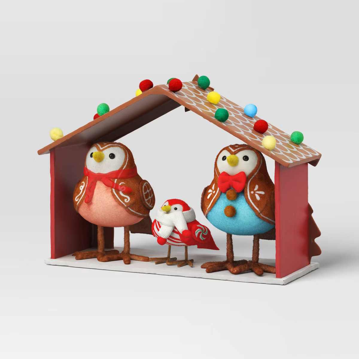 4pc Featherly Friends Gingerbread Fabric Bird Christmas Figurine Set - Wondershop™ | Target