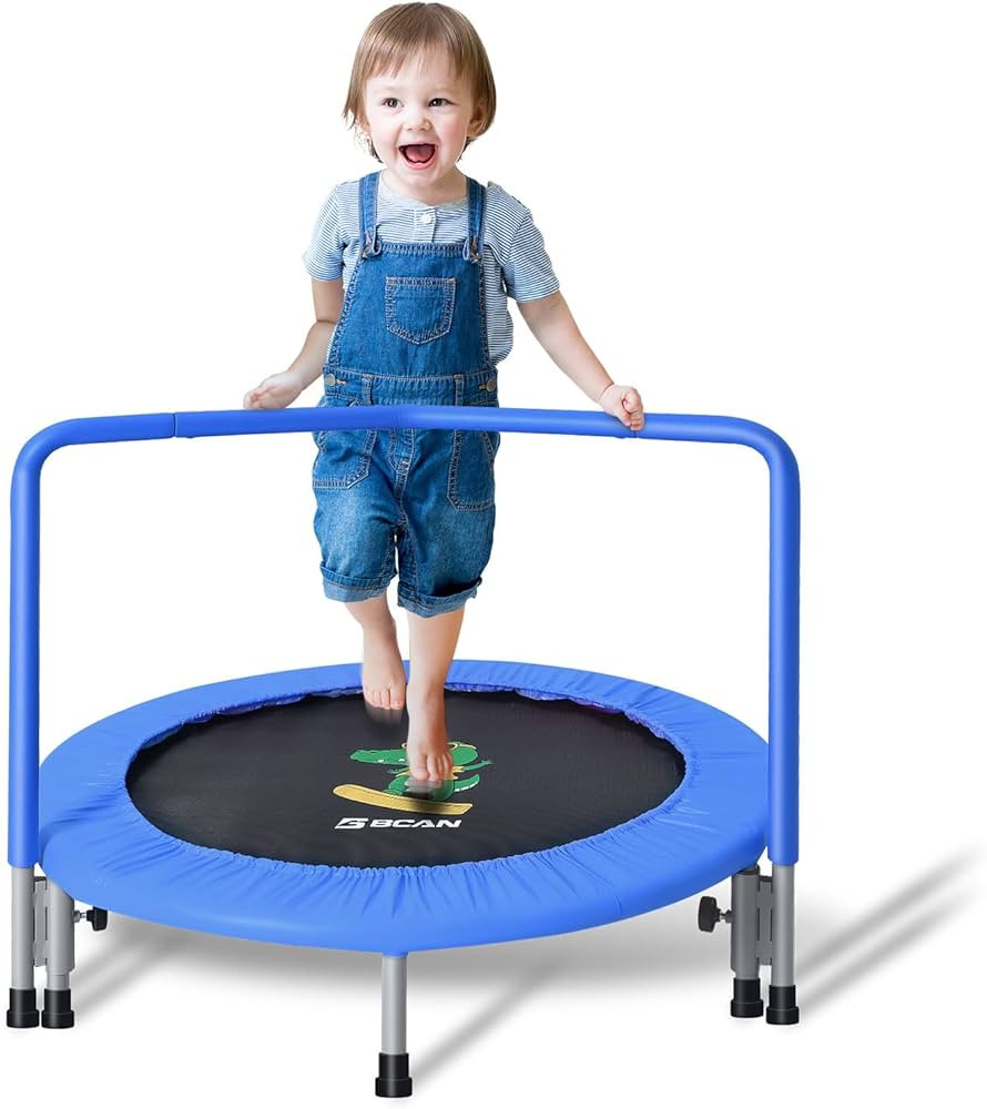 BCAN 36'' Mini Folding Ages 2 to 5 Toddler Trampoline with Handle for Kids, Two Ways to Assemble ... | Amazon (US)