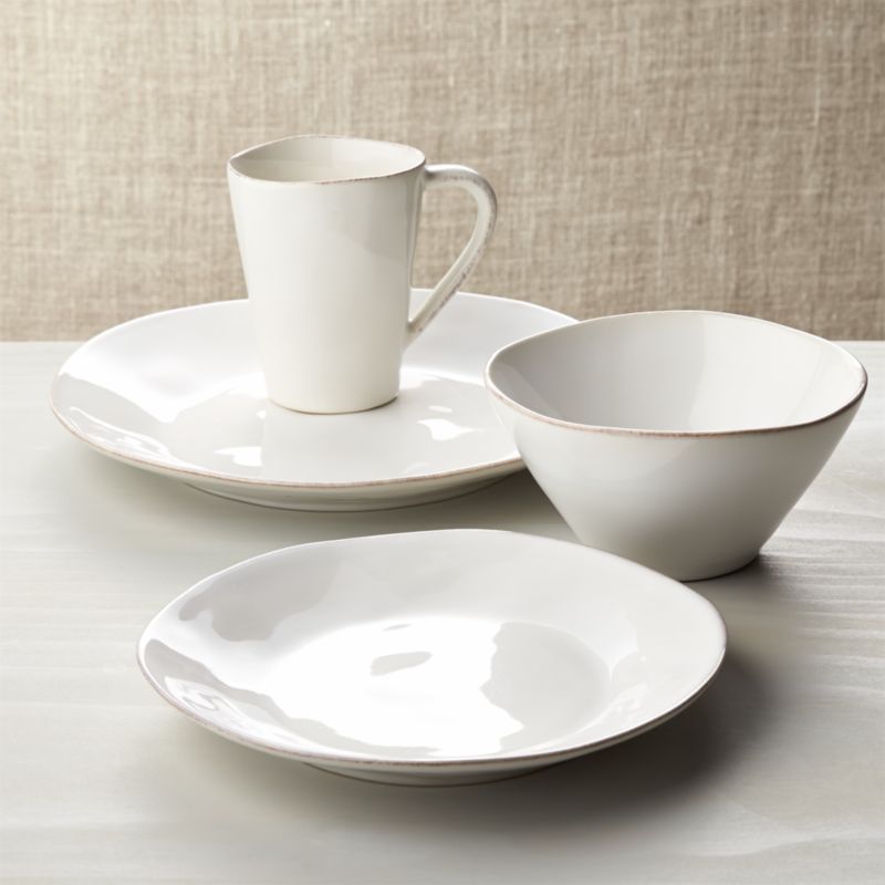 Marin White 4-Piece Place Setting + Reviews | Crate & Barrel | Crate & Barrel