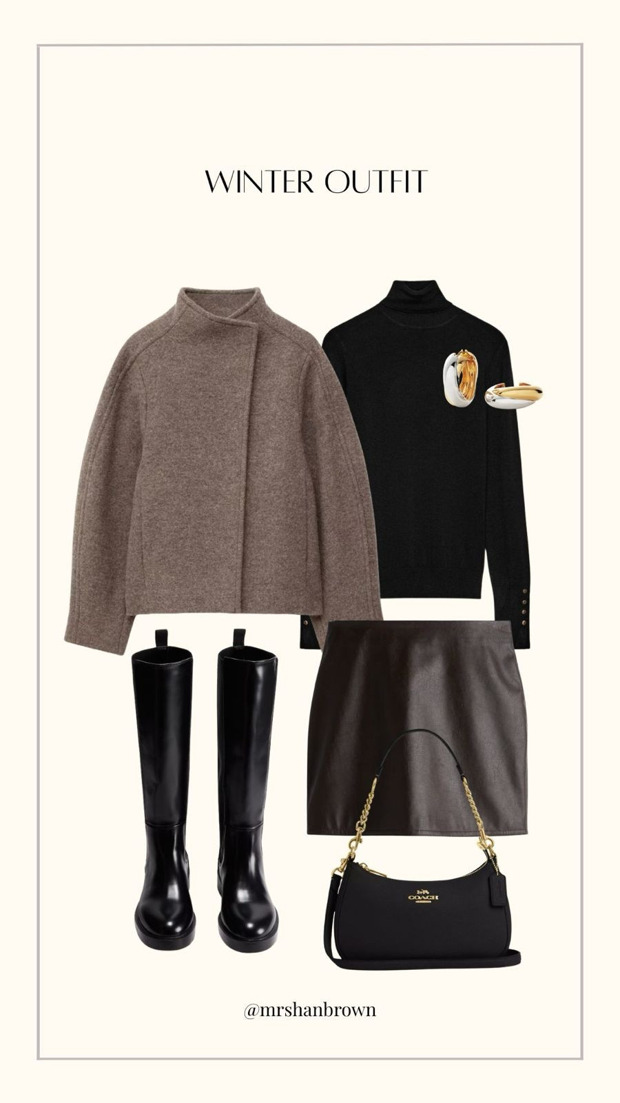 Autumn Winter Outfit Inspiration styling the H&M knee high boots 👌🏻

Winter Style, Winter Fashion, Leather Skirt, Black Knee High Boots, Coach Bag, Wool Jacket, Coach Bag 

#LTKuk #LTKwinter #LTKautumn