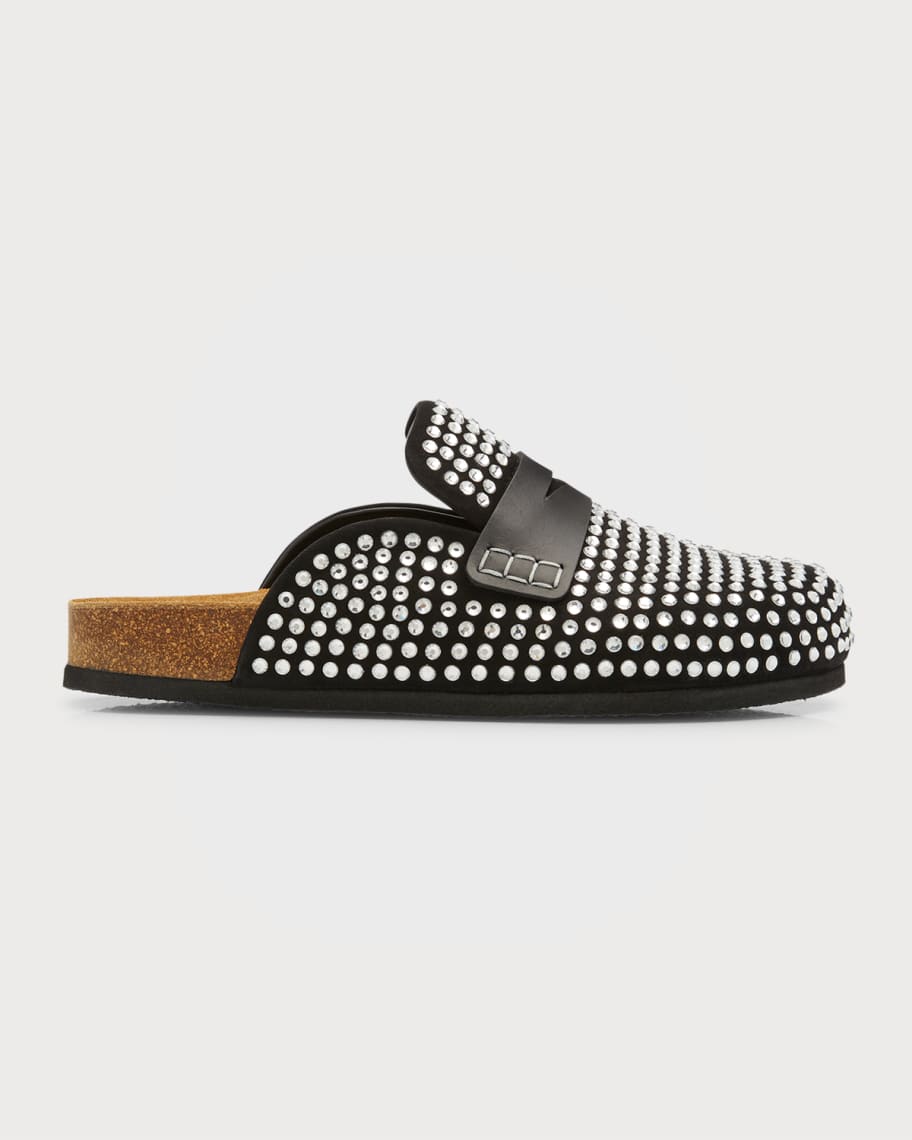 JW Anderson Crystal Stud Comfort Slide Loafers | Neiman Marcus