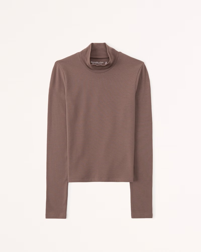 Women's Long-Sleeve Mockneck Top | Women's Tops | Abercrombie.com | Abercrombie & Fitch (US)