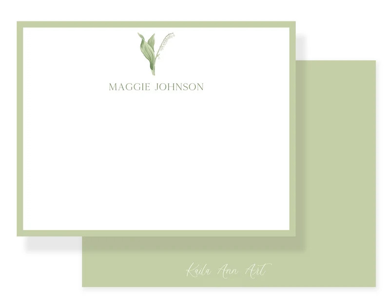 Custom Lily of the Valley Stationery Set Personalized - Etsy | Etsy (US)