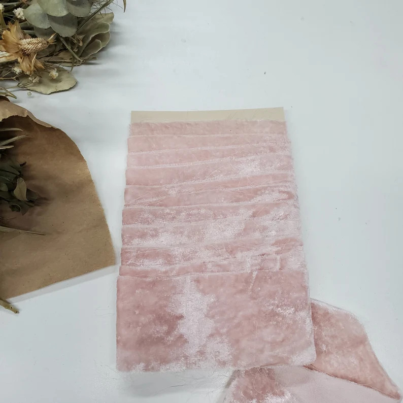 New  Velvet Silk Ribbon 2 Inch Wide Color: Powder - Etsy UK | Etsy (UK)