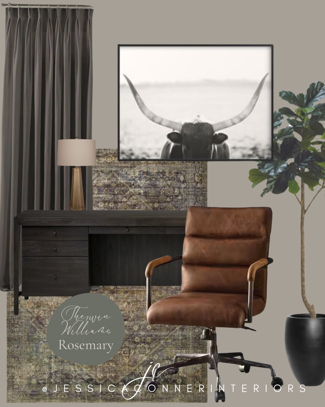 A rustic modern home office design for a client with spectacular taste! We also made plans for rich green built ins to tie in with the moody vibes. 👏🏻

#LTKHome