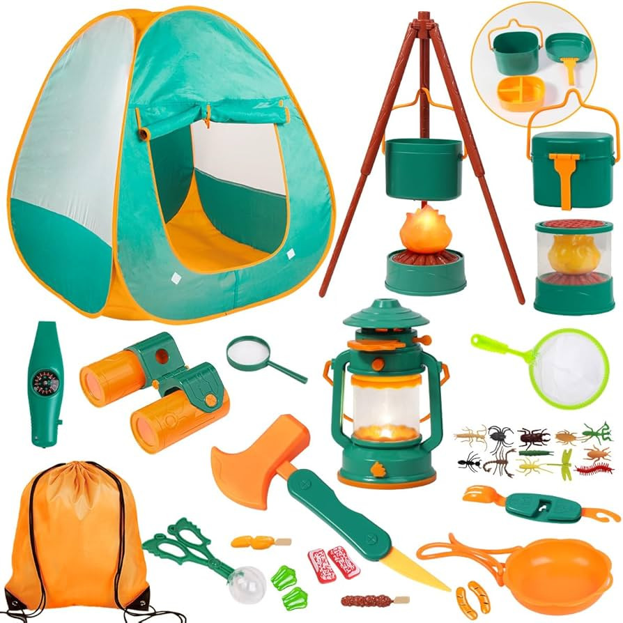 Meland Kids Camping Set with Tent - Toddler Toys for Boys with Campfire, Camping Toys for Kids In... | Amazon (US)