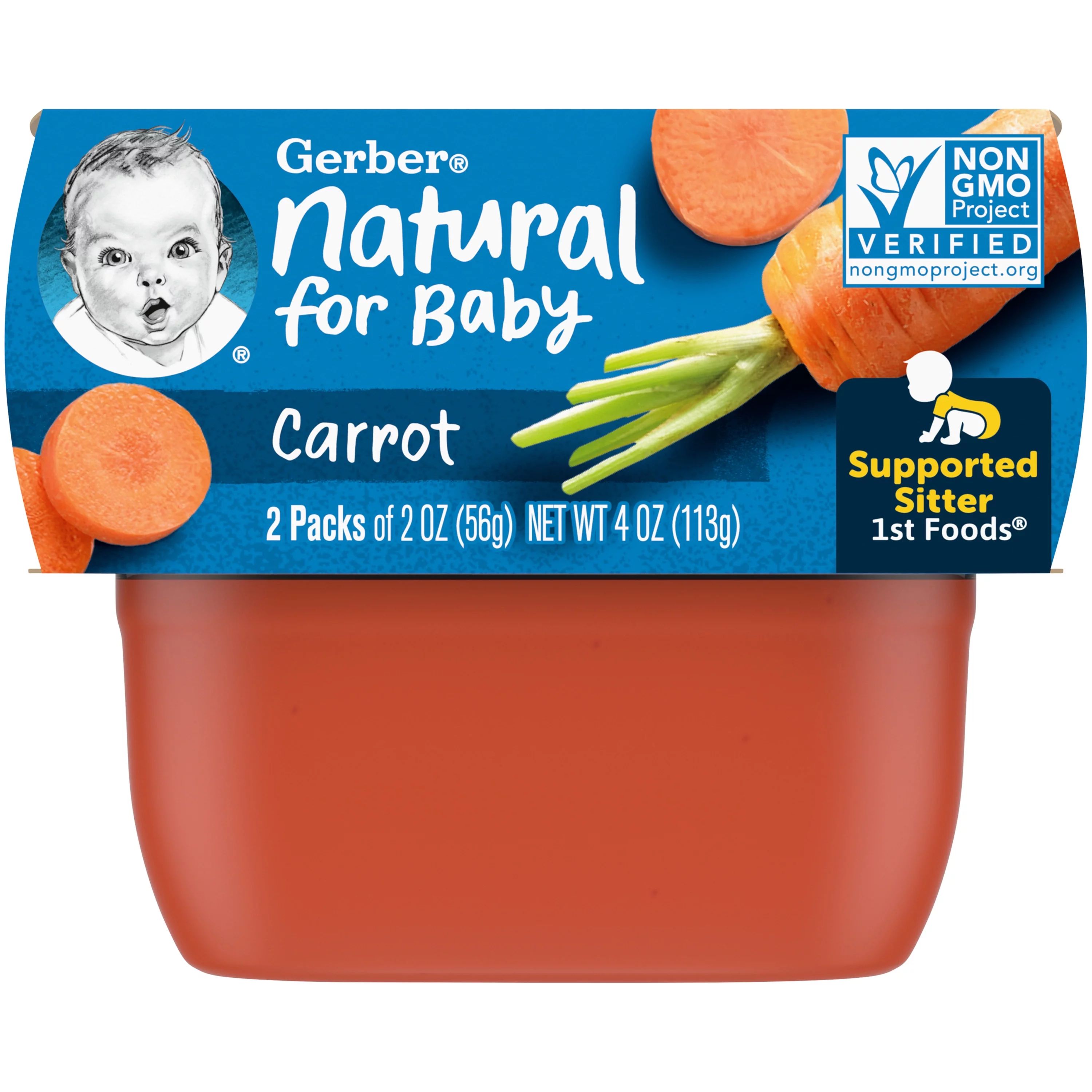 Gerber 1st Foods Baby Food, Carrot, 2 oz Tubs (2 Pack) | Walmart (US)