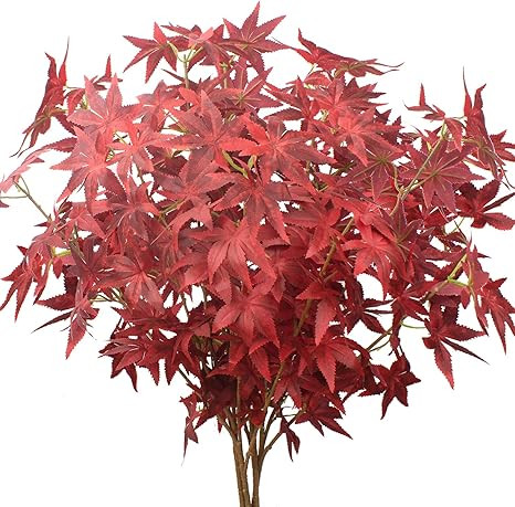 AITISOR Artificial Maple Leaves Branches 35 Inches Autumn Leaves Fall Maple Leaf Stem for Xmas Th... | Amazon (US)