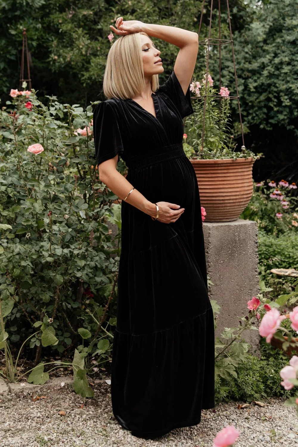 Artemis Velvet Maxi Dress | Black | Baltic Born