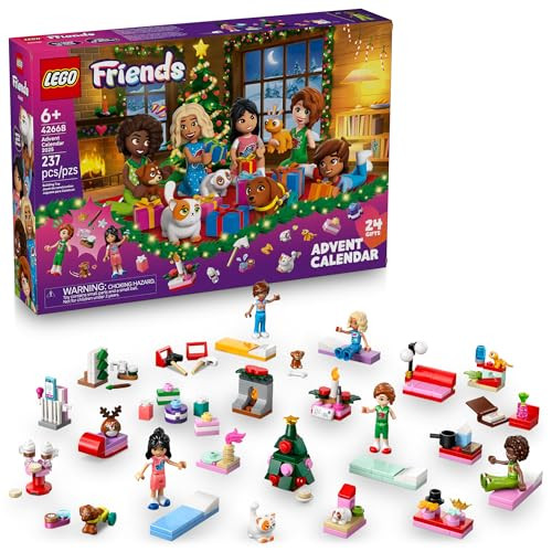 LEGO Friends Advent Calendar 2025 Building Toy - Holiday Countdown Set for Girls & Boys, Ages 6+ - 24 Buildable Surprises, 5 Minidolls & 5 Pets - Kids Gift Idea for Christmas - 42668 | Amazon (US)