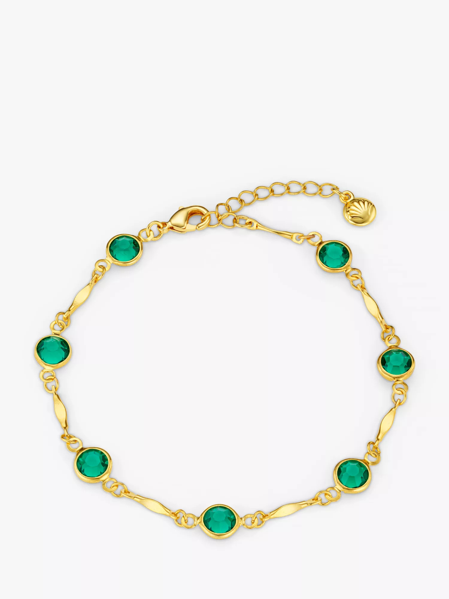 OreliaEmerald & Bar Link Chain Bracelet, Gold/GreenProduct review details, this product has recei... | John Lewis (UK)