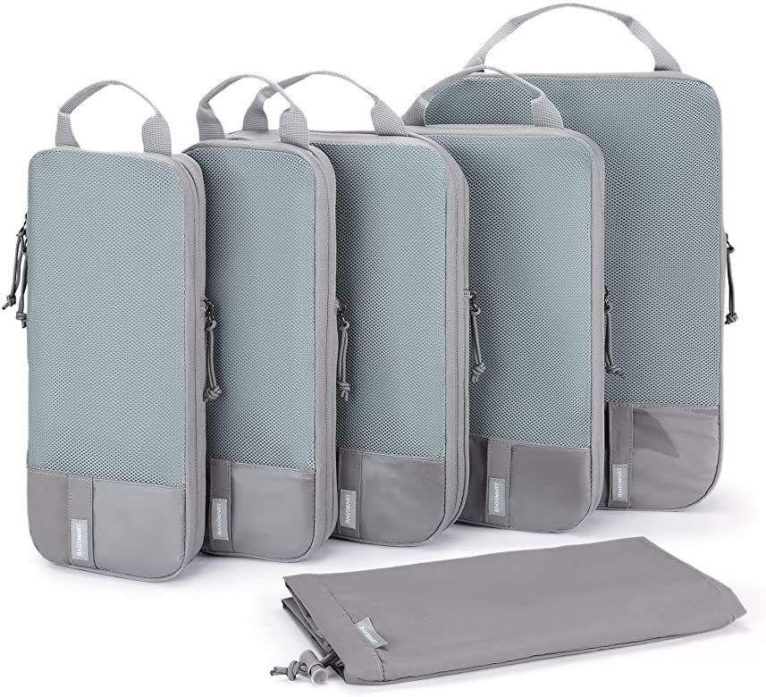 Compression Packing Cubes for Suitcases, BAGSMART 6 Set/4 Set/2 Set Travel Organizer Cubes for Tr... | Amazon (US)