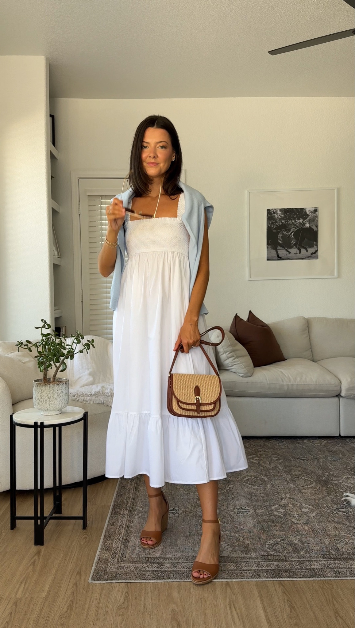 Convertible white maxi dress and skirt! I am 5’7” wearing a size XS regular in the dress/skirt!