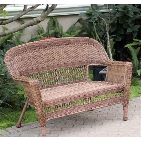 Wicker Patio Love Seat - Honey | Bed Bath & Beyond