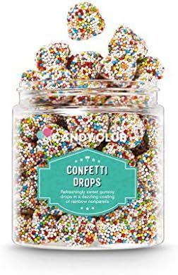 Candy Club Gourmet Rainbow Confetti Gummy Drops, Sweet and Fruity Sprinkle Gummies for Gifts, Partie | Amazon (US)