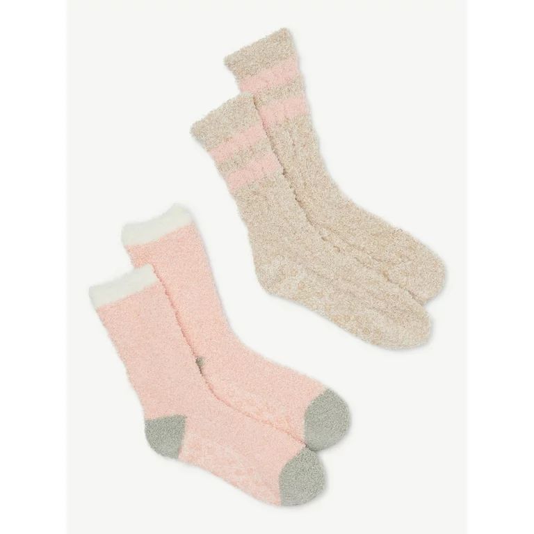 Joyspun Women's Lounge Crew Socks, 2-Pack, Size 4-10 | Walmart (US)