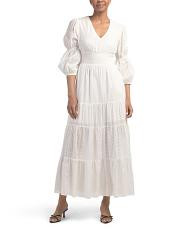 Long Sleeve Eyelet Maxi Dress | TJ Maxx