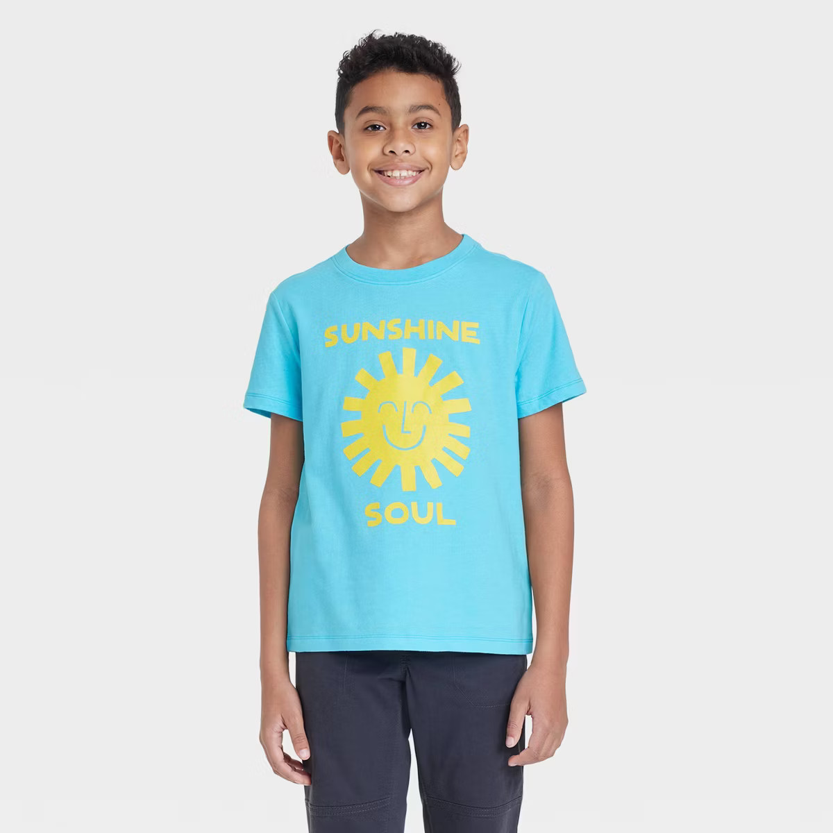 Boys' Short Sleeve 'Sunshine Soul' Graphic T-Shirt - Cat & Jack™ Blue | Target