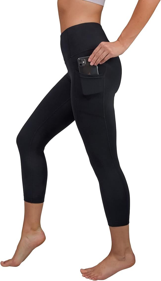 Yogalicious High Waist Squat Proof Yoga Capri Leggings with Side Pockets for Women | Amazon (US)
