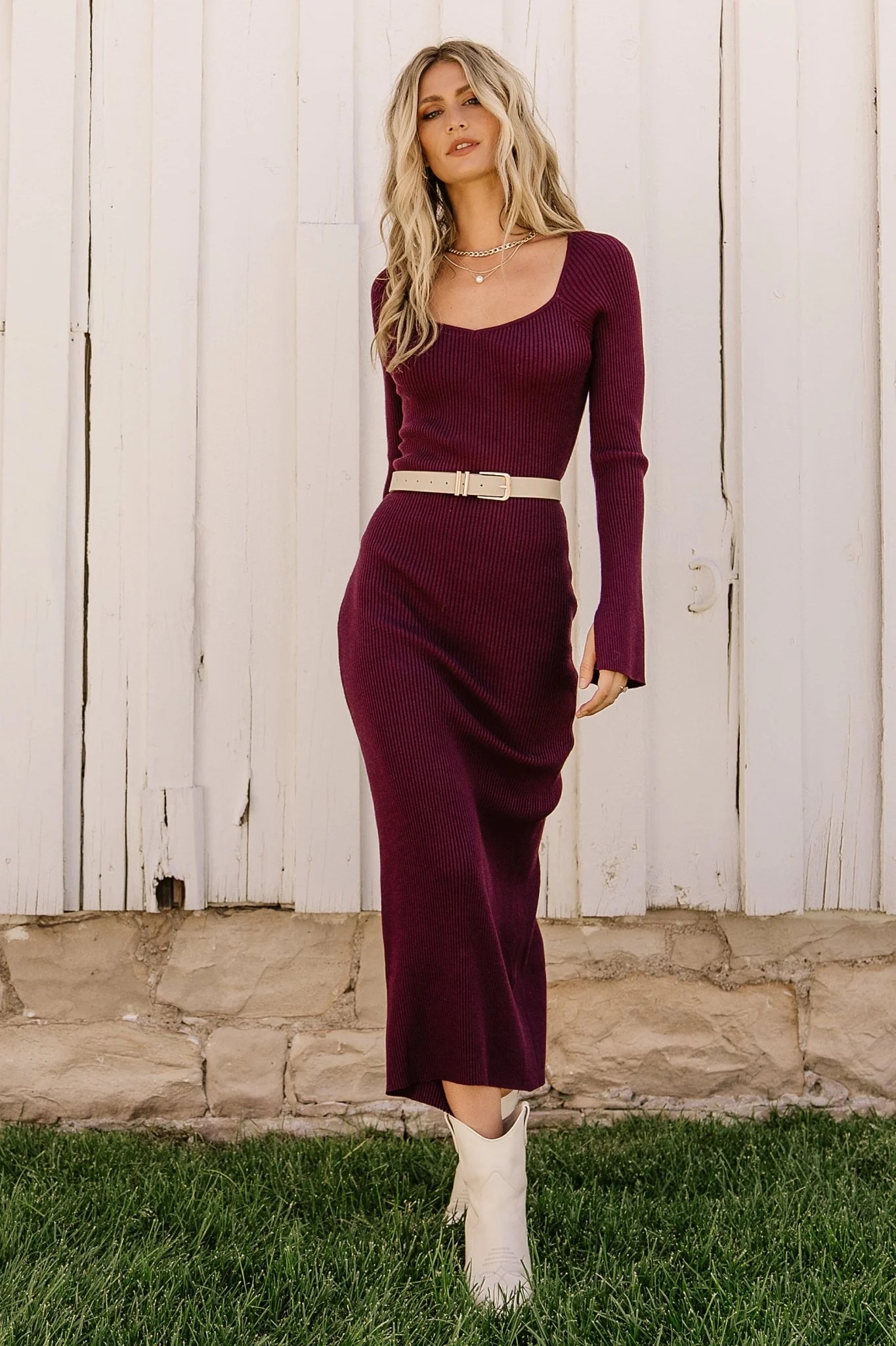 Marika Ribbed Dress | Wine | Baltic Born