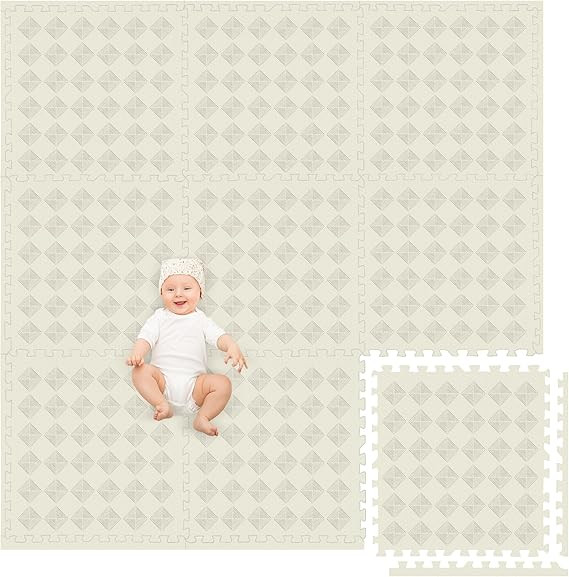 Play Platoon Large Kids Mats for Floors, 9 Tile 72 x 72 inch, Extra-Thick Interlocking Tiles, 24 ... | Amazon (US)