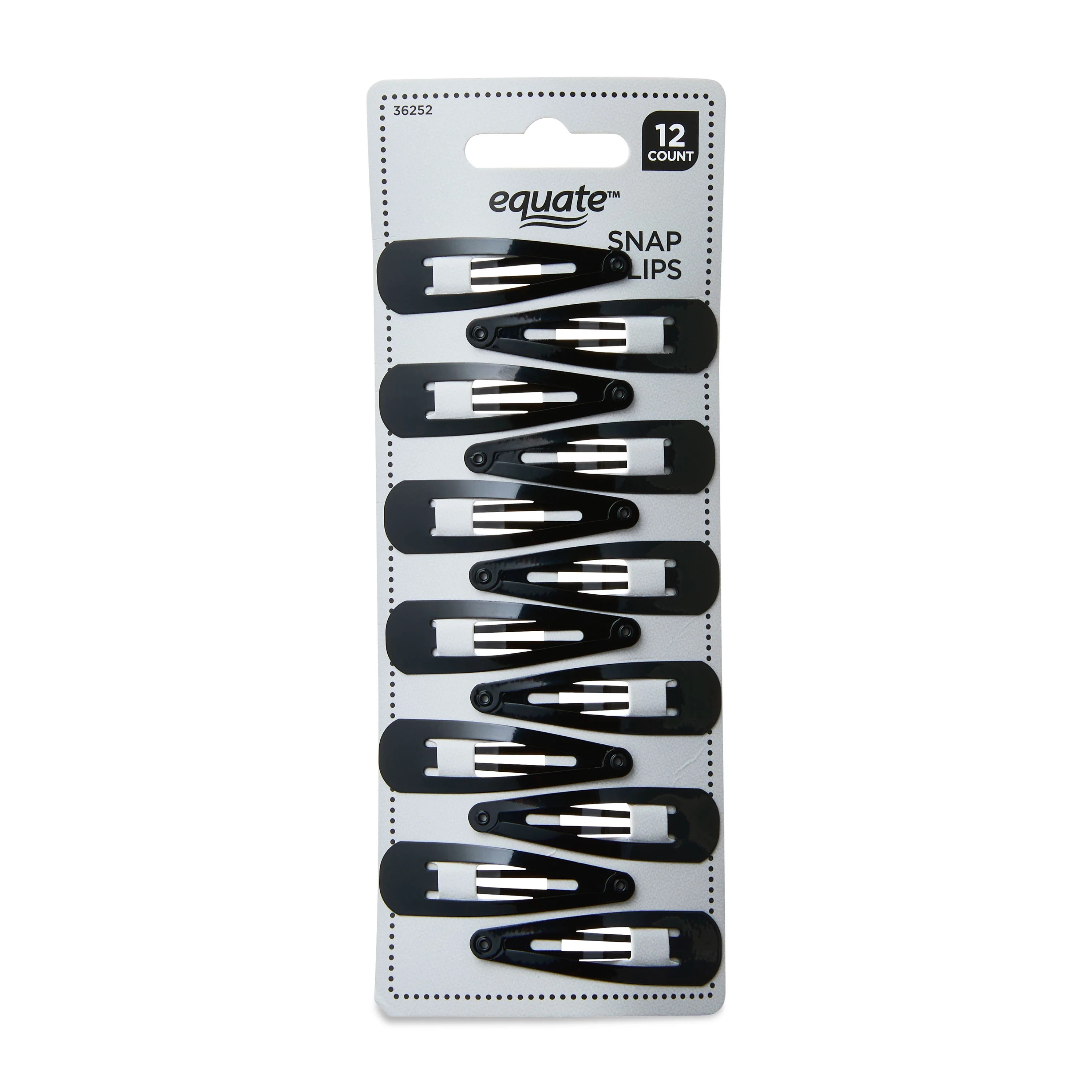 Equate Hair Snap Clips, Black, for Small Sections of Hair or Intricate Hairstyles, 12 Count | Walmart (US)