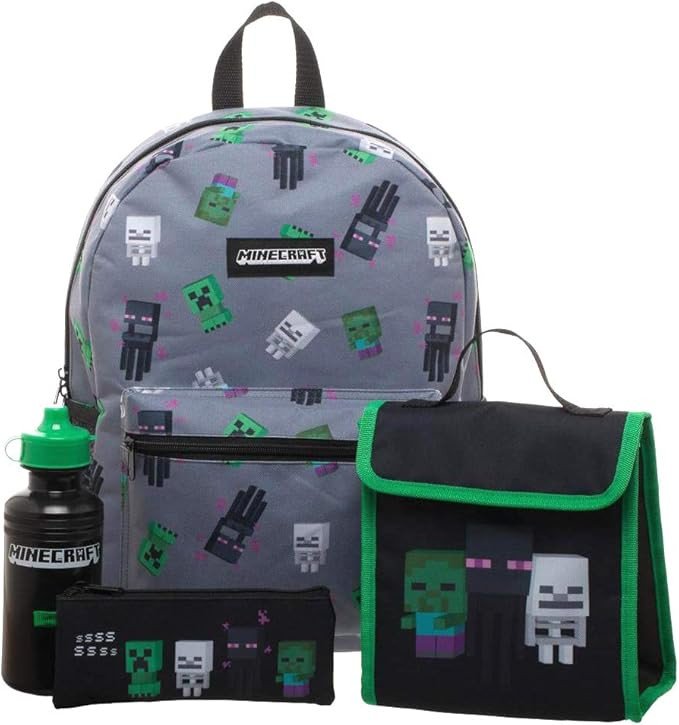 Minecraft Kids Minecraft Backpack 4 Piece Set | Amazon (US)