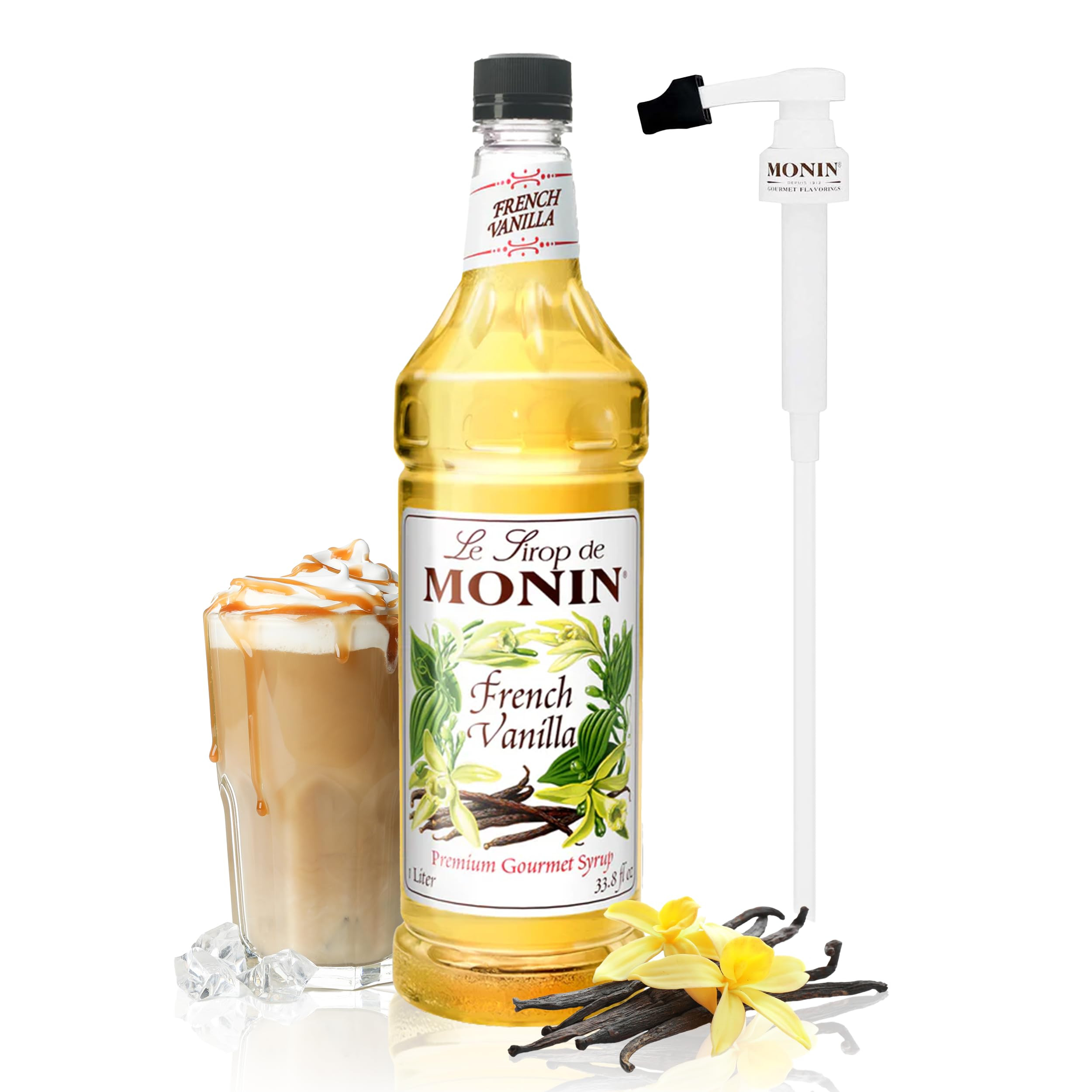 Monin - French Vanilla Syrup with Monin BPA Free Pump, Boxed, Versatile Flavor, Natural Flavors, ... | Amazon (US)