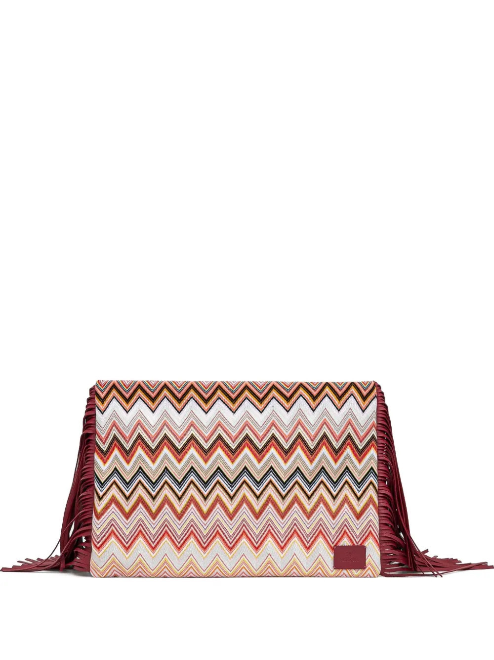 Missoni fringe-detail chevron clutch bag - Red | Farfetch Global