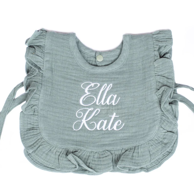 Personalized Baby Bibs Personalized Gift for Baby Girls Monogram Baby Bib New Baby Girl Gift Baby... | Etsy (US)