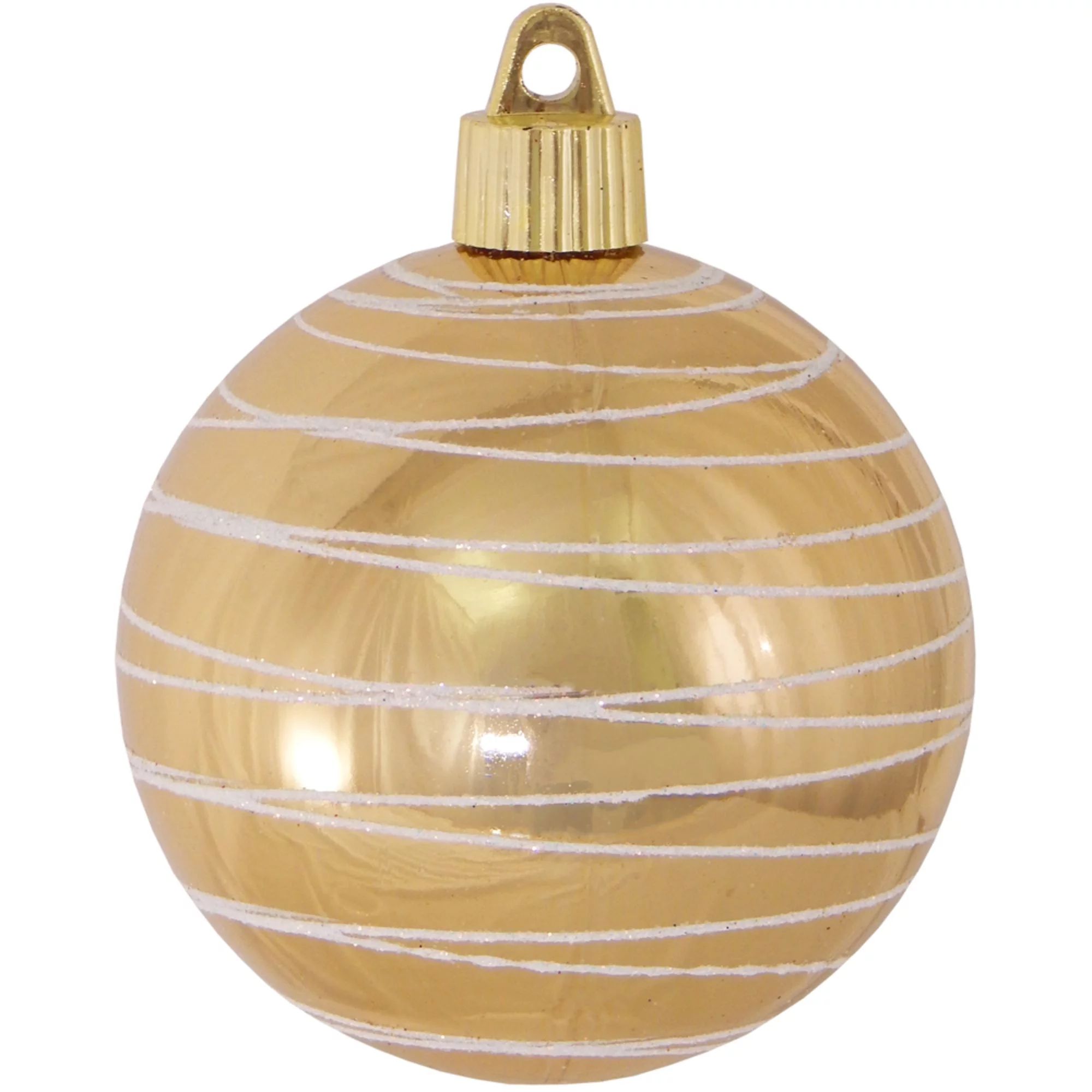 4ct Gold and White Tangles Shatterproof Shiny Christmas Ball Ornaments 3.25" (80mm) | Walmart (US)