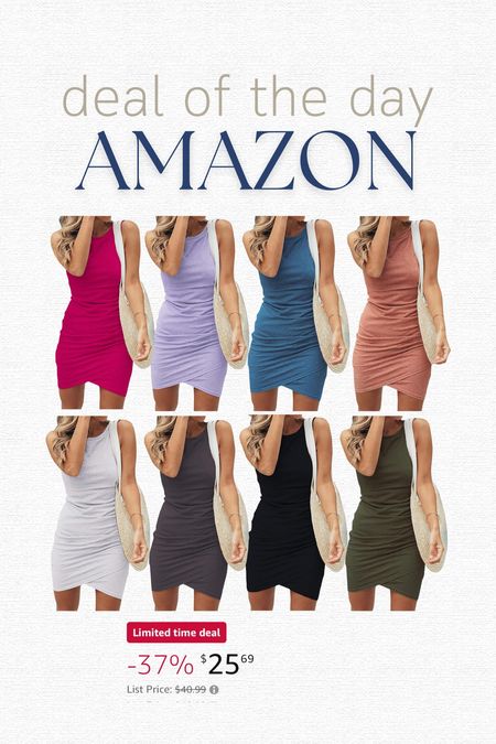 Bump friendly ruched body con dress on Amazon deal of the day! 